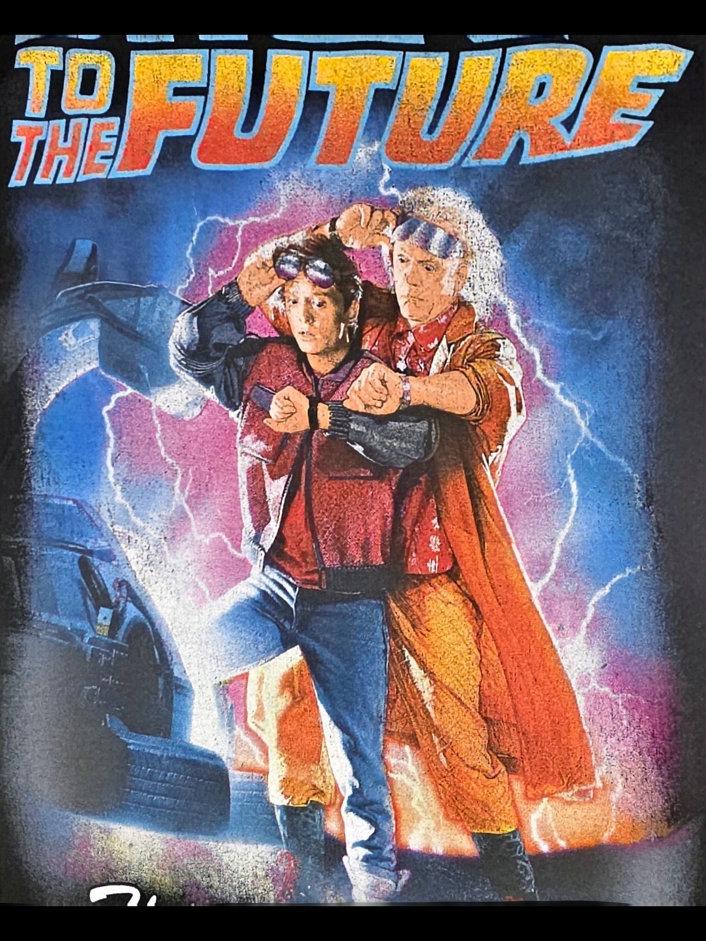 Back to the Future Graphic Short Sleeve Tee - Black - Picture 7 of 8